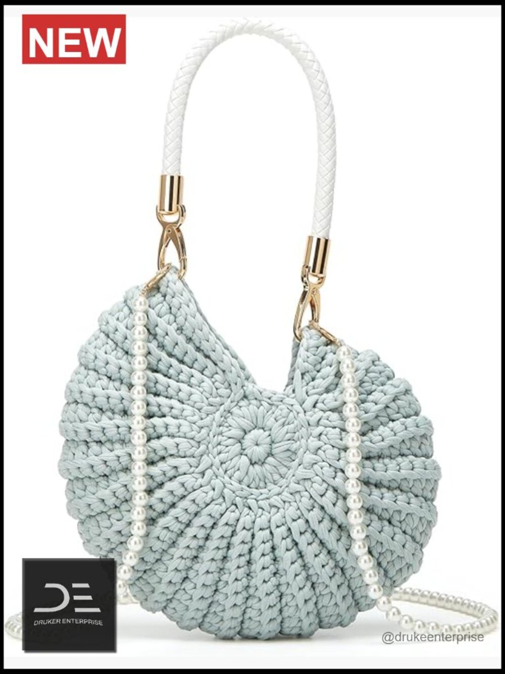 Handmade Crochet Tote Bag Seashell Purse Boho Shell Handbag Crossbody Shoulder